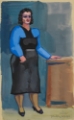 Picture of OHNE TITEL FRAU IN BLAUER BLUSE UND SCHWARZEM KLEID 1943