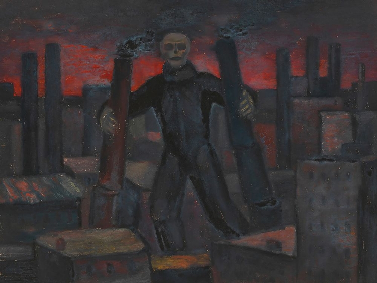 Picture of OHNE TITEL TOD MIT RAUCHENDEN SCHLOTEN 1930