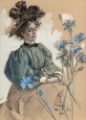 Picture of LADY WITH FLOWERS 1896