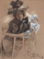 Picture of SEATED LADY WITH ELEGANT HAT 1897