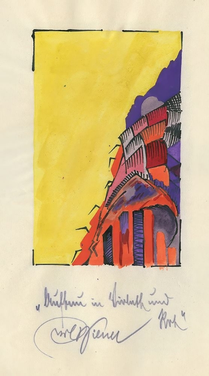 Picture of AUFBAU IN VIOLETT UND ROT 1921