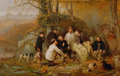 Picture of CLAIMING THE SHOT. A GROUP OF PORTRAITS AFTER THE HUNT IN THE ADIRONDACKS 1865