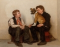 Picture of TWO SHOESHINE BOYS WITH A DOG CA 1900