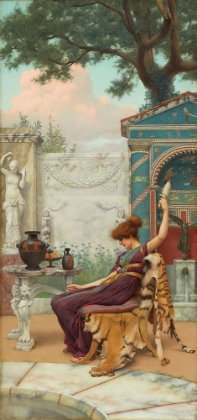 Picture of WINDING WOOL IN A POMPEIAN GARDEN 1894