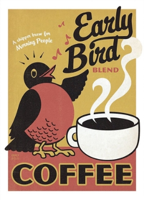 Picture of VINTAGE POSTER EARLY BIRD COFFEE