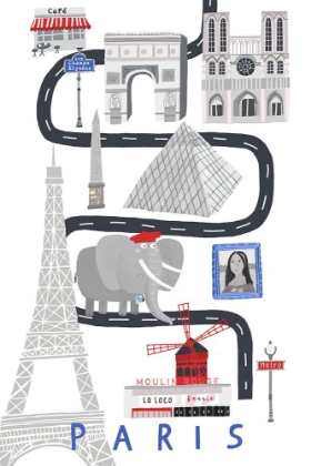 Picture of PARIS WITH BLACK AND WHITE ELEPHANT