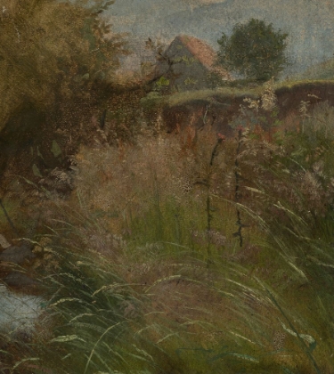 Picture of A FARMHOUSE IN THE MEADOW IN THE BACKGROUND