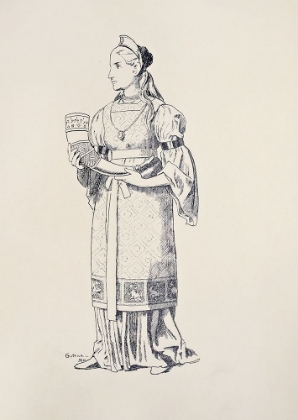 Picture of GUTRUNE WHITE LOWER GARMENT, GOLDEN YELLOW UPPER GARMENT 1897