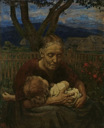 Picture of MOTHER AND CHILD IN A GARDEN