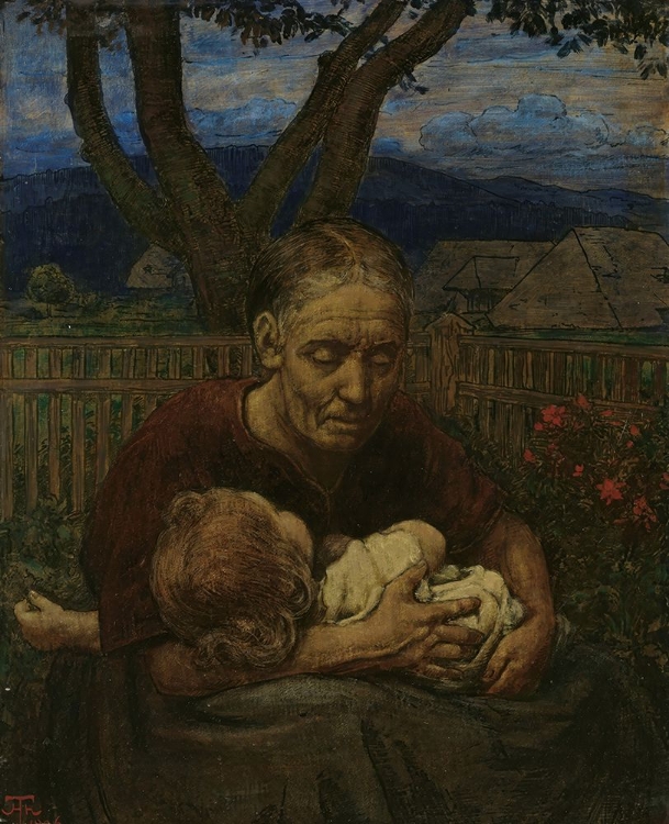 Picture of MOTHER AND CHILD IN A GARDEN