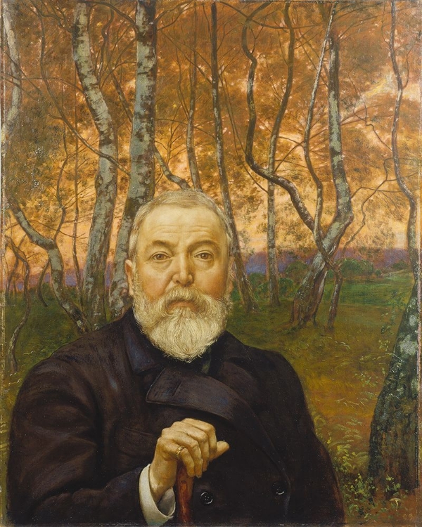 Picture of SELF PORTRAIT IN FRONT OF A BIRCH FOREST 1899