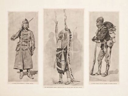 Picture of A UNITED STATES TROOPER, THE MEDICINE MANS SIGNAL, A UNITED STATES INFANTRY SOLDIER 1891