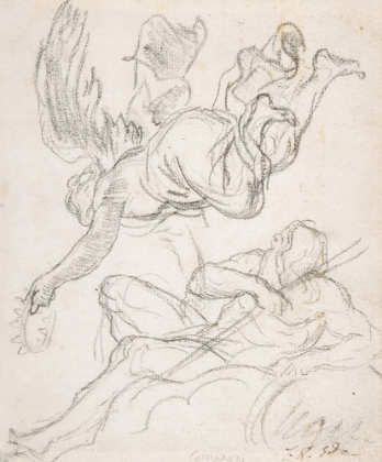 Picture of FLYING FIGURE HOLDING A CROWN, RECLINING RIVER GOD