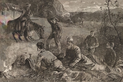 Picture of COWBOYS OF ARIZONA ROUSED BY A SCOUT 1882