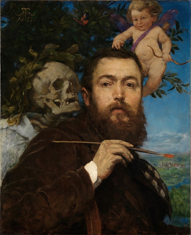 Picture of SELF PORTRAIT WITH CUPID AND DEATH 1875