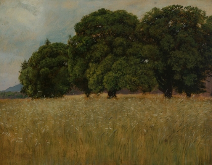 Picture of CORNFIELD WITH DECIDUOUS TREES 1880