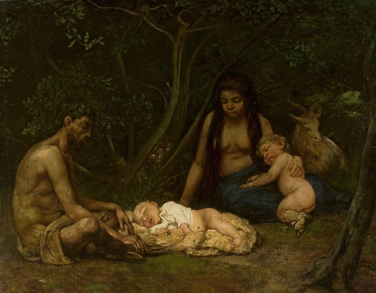 Picture of SATYRS FAMILY BRINGING UP OF ZEUS 1886