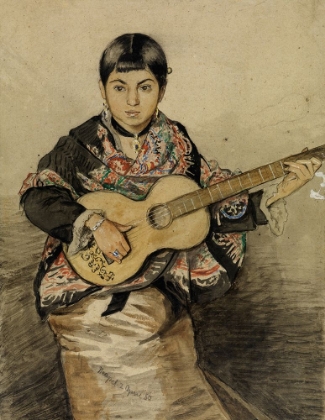 Picture of NEAPOLITAN WOMAN WITH GUITAR 1880
