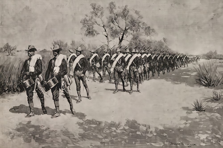 Picture of A PRACTICE MARCH IN TEXAS 1896