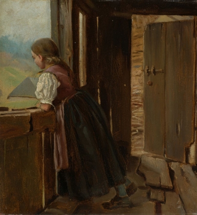 Picture of GIRL ON THE ARBOR OF A FARMHOUSE 1862
