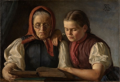 Picture of MOTHER AND SISTER OF THE ARTIST READING THE BIBLE 1866