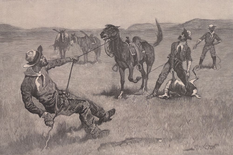 Picture of TEACHING A MUSTANG PONY TO PACK DEAD GAME 1890