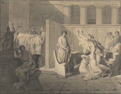 Picture of THE LICTORS BRINGING BRUTUS THE BODIES OF HIS SONS 1787