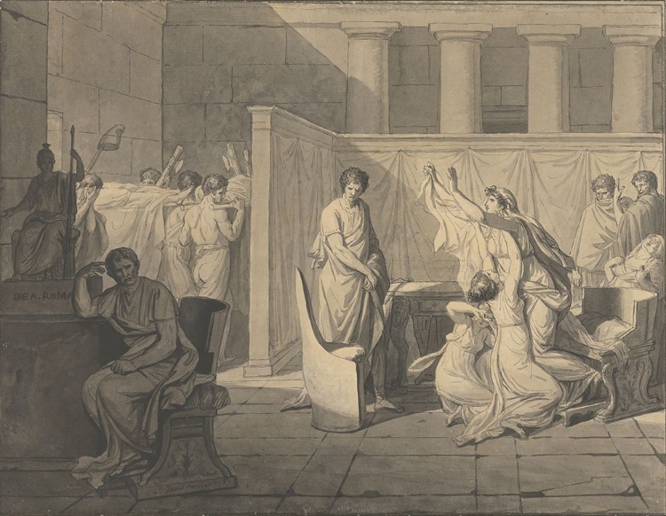 Picture of THE LICTORS BRINGING BRUTUS THE BODIES OF HIS SONS 1787