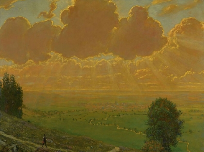 Picture of SUNBURST OVER SACKINGEN BLACK FOREST 1910
