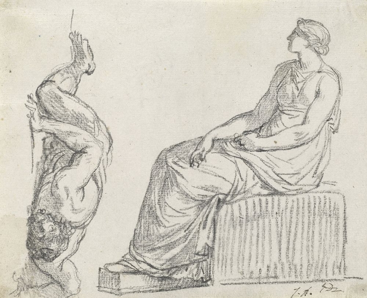 Picture of SEATED WOMAN AND MAN SPRAWLING ON THE GROUND CIRCA 1775