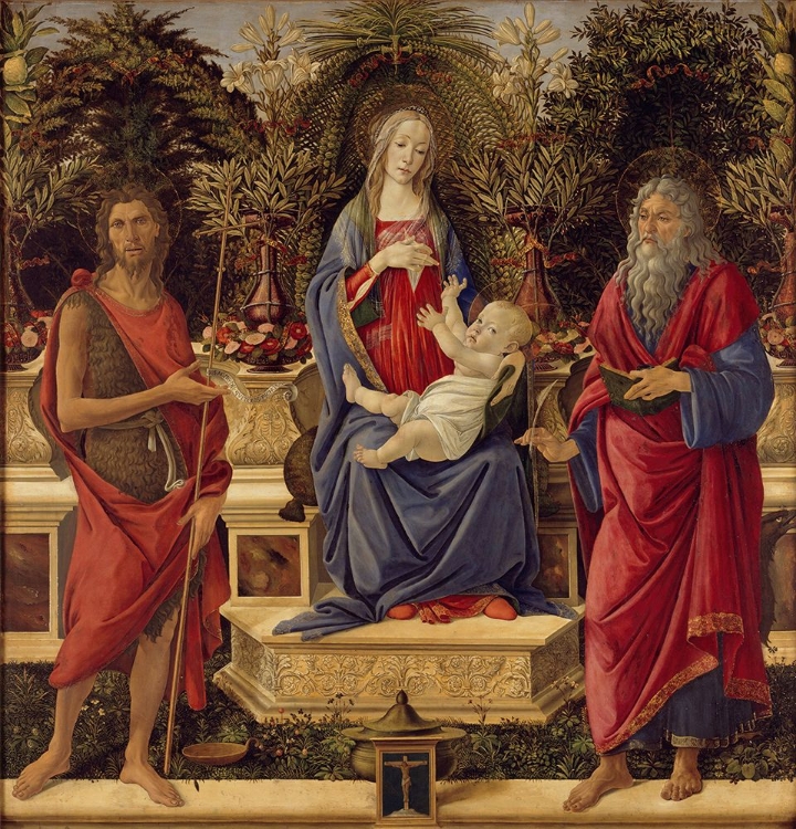 Picture of MADONNA AND CHILD WITH BOTH SAINTS JOHN CA 1484