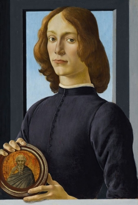 Picture of PORTRAIT OF A YOUNG MAN HOLDING A ROUNDEL