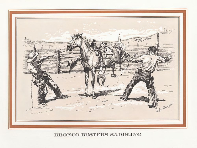 Picture of BRONCO BUSTERS SADDLING