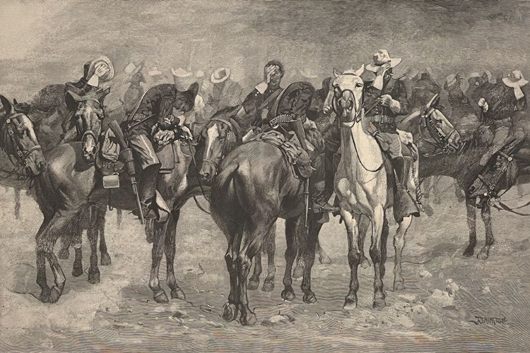 Picture of CAVALRY IN AN ARIZONA SAND STORM 1880