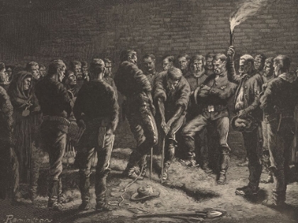 Picture of THE APACHE CAMPAIGN BURIAL OF HATFIELDS MEN 1886