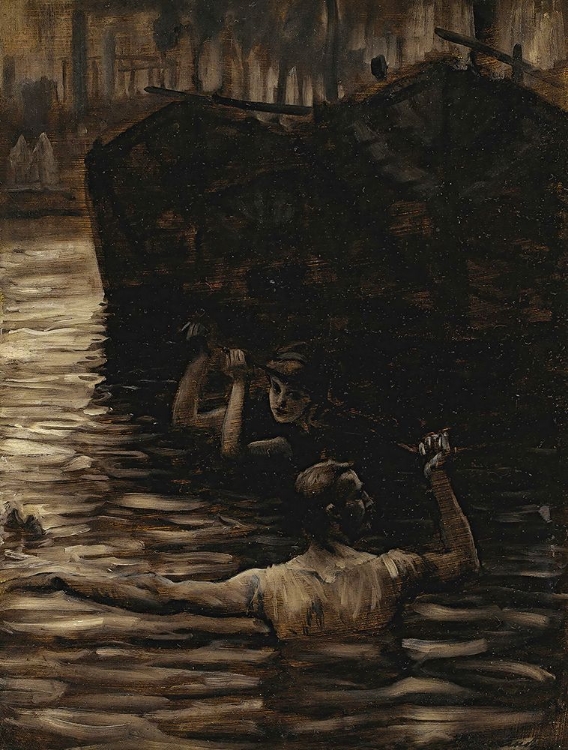 Picture of RENEE AND REVERCHON SWIMMING IN THE SEINE CA 1881