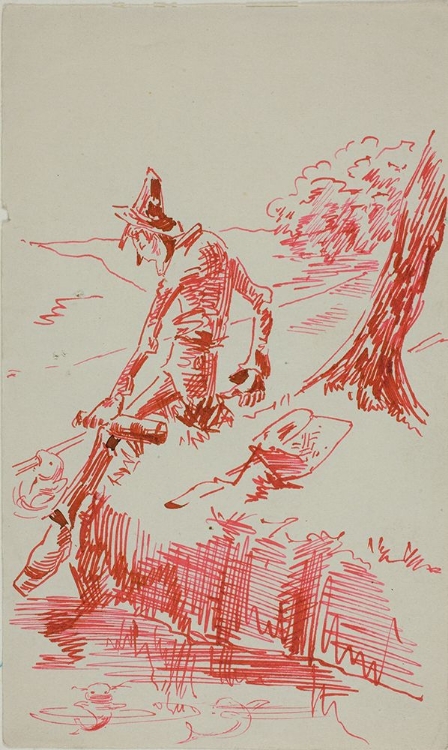 Picture of MAN FISHING AND HOLDING BOTTLE