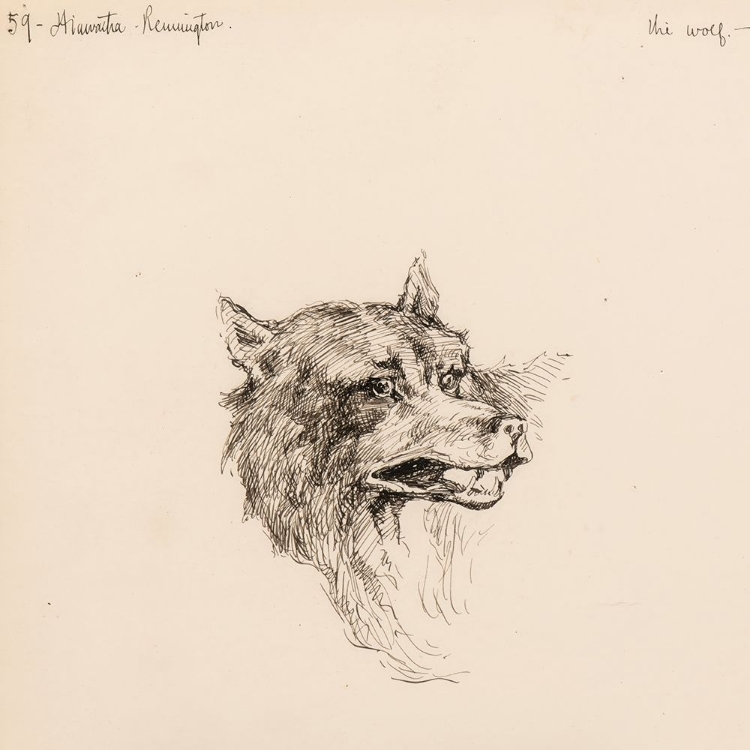 Picture of THE WOLF, ILLUSTRATION FOR THE SONG OF HIAWATHA 1889
