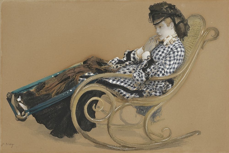 Picture of YOUNG WOMAN IN A ROCKING CHAIR, STUDY FOR THE PAINTING THE LAST EVENING CA 1873