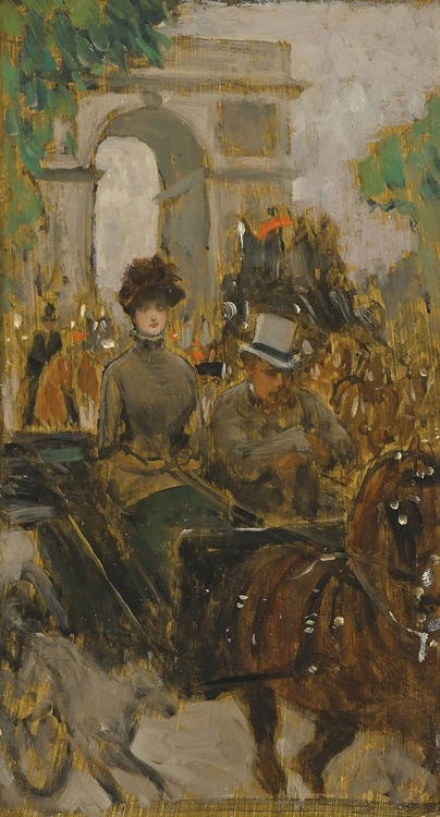 Picture of CARRIAGE ON THE AVENUE DU BOIS, PARIS