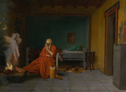 Picture of THE POET DREAMS OF CUPID BY THE FIRE