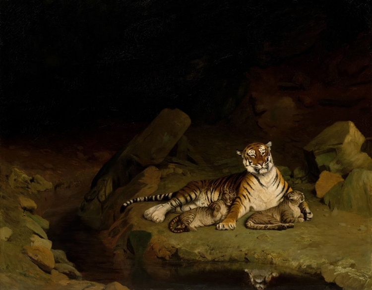 Picture of TIGER AND CUBS 1884