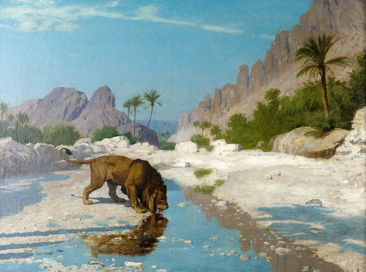 Picture of LION IN THE DESERT 1885