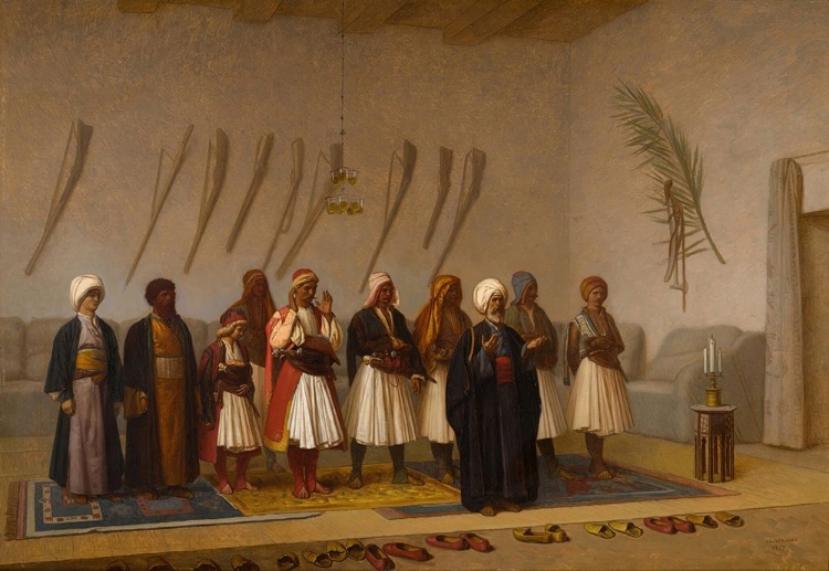 Picture of PRAYER IN THE HOUSE OF THE ARNAUT CHIEF 1857