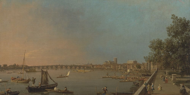 Picture of THE THAMES FROM THE TERRACE OF SOMERSET HOUSE, LOOKING TOWARD WESTMINSTER