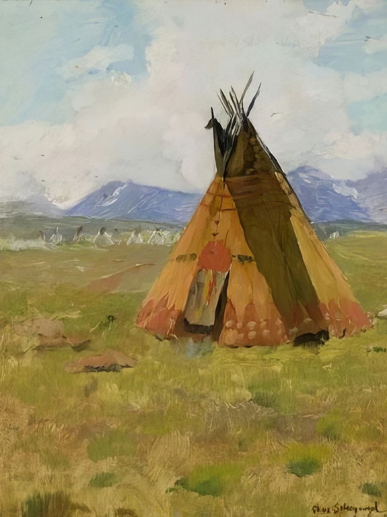 Picture of TEEPEE ON THE PLAINS, CIRCA 1895