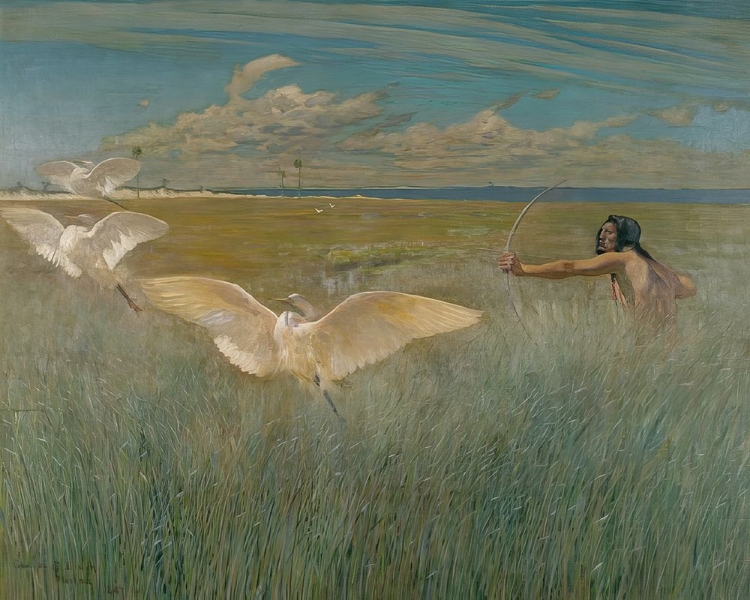 Picture of INDIAN HUNTING CRANES, 1887