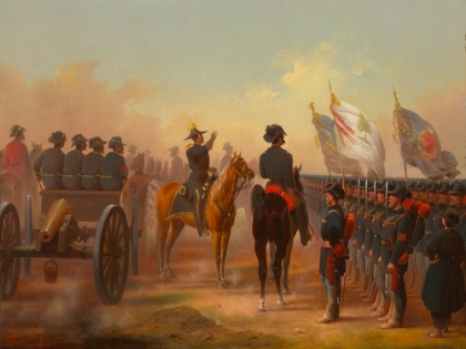 Picture of REVIEW OF RHODE ISLAND AND MAINE TROOPS