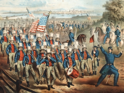 Picture of YANKEE VOLUNTEERS MARCHING INTO DIXIE IN 1862