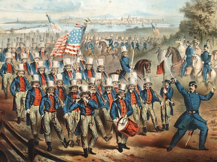 Picture of YANKEE VOLUNTEERS MARCHING INTO DIXIE IN 1862